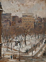 Square in Paris, Snowy Weather, c.1888, caillebotte