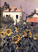 Sunflowers in the Garden at Petit Gennevilliers, c.1885, caillebotte