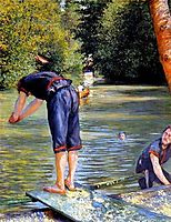 Swimmer preparing to dive, ~1878, caillebotte