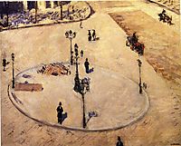 Traffic Island on Boulevard Haussmann, c.1880, caillebotte