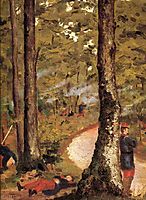 Yerres, Soldiers in the Woods, c.1878, caillebotte