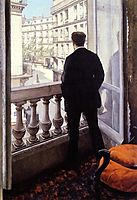 Young man at the window, 1876, caillebotte