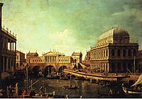 Basilica di Vecenza and the Ponte de Rialto, canaletto