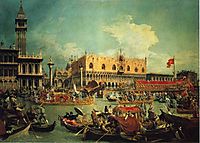The Bucintgoro by the Molo on Ascension Day, 1729, canaletto