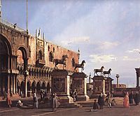 Capriccio: The Horses of San Marco in the Piazzetta, 1743, canaletto