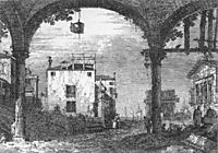 Capriccio with a Portico, canaletto