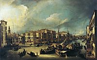 Grand Canal Looking Northeast from near the Palazzo Corner Spinelli to the Rialto Bridge, c.1725, canaletto