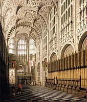 The Interior of Henry VII Chapel in Westminster Abbey, canaletto
