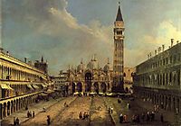 Piazza San Marco Looking East along the Central Line, c.1723, canaletto