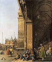 Piazza San Marco, Looking East from the Southwest Corner (Piazza San Marco and he Colonnade), c.1756, canaletto