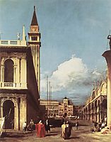 The Piazzetta, Looking toward the Clock Tower, c.1727, canaletto