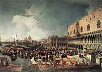 Reception of the Ambassador in the Doge-s Palace, 1730, canaletto