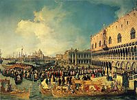 Reception of the Imperial Ambassador at the Doge-s Palace, 1729, canaletto