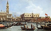 Return of the Bucentoro to the Molo on Ascension Day, 1732, canaletto