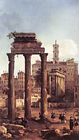 Rome: Ruins of the Forum, Looking towards the Capitol, 1742, canaletto