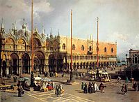 View of the Church and the Doge s Palace from the Procuratie Vecchie, c.1742, canaletto