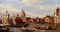 View Of The Grand Canal And Santa Maria Della Salute With Boats And Figures In The Foreground, Venice, canaletto