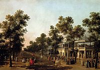 View Of The Grand Walk, vauxhall Gardens, With The Orchestra Pavilion, The Organ House, The Turkish Dining Tent And The Statue Of Aurora, canaletto