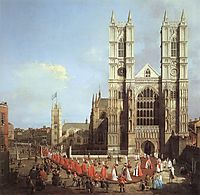 Westminster Abbey, with a Procession of Knights of the Bath, 1749, canaletto