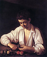 Boy peeling a fruit, ~1593, caravaggio