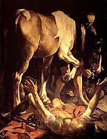 The Conversion of Saint Paul on the road to Damascus, 1600, caravaggio