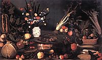Still Life with Flowers and Fruit, 1590, caravaggio