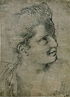 Face a woman turned towards the right, carracci