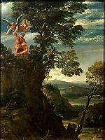 Landscape with the sacrifice of Isaac, carracci