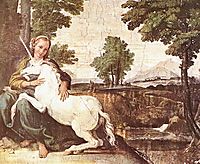 Virgin and Unicorn (A Virgin with a Unicorn), 1605, carracci