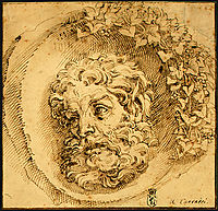 Head of a Faun in a Concave, 1595, carracciagostino