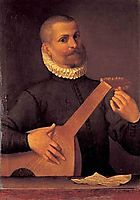 Portrait of a Lutenist (Portrait of the musician Orazio Bassani), c.1586, carracciagostino