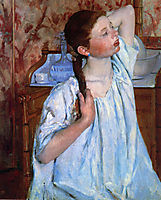 Girl Arranging Her Hair, 1886, cassatt