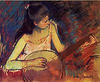 Girl with a Banjo, 1893-1894, cassatt