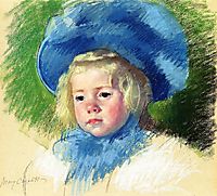 Head of Simone in a Large Plumes Hat, Looking Left, 1903, cassatt