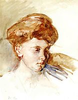 Head of a Young Woman, 1873, cassatt
