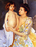 Jules Being Dried by His Mother, 1900, cassatt