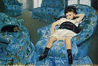 Little Girl in a Blue Armchair, 1878, cassatt