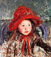 Little Girl in a Large Red Hat, 1881, cassatt