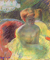 Lydia Leaning on Her Arms, Seated in a Loge, 1879, cassatt