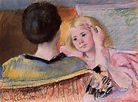 Mother Combing Sara-s Hair, no.2, 1901, cassatt