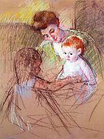 Mother and Daughter Looking at the Baby, c.1905, cassatt