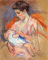 Mother Jeanne Nursing Her Baby, 1907-1908, cassatt