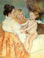 Mother, Sara and the Baby, counterproof, 1901, cassatt