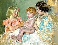 Sara and Her Mother with the Baby, 1901, cassatt