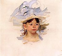 Sketch of Ellen Mary Cassatt in a Big Blue Hat, 1905, cassatt