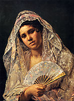 Spanish Dancer Wearing A Lace Mantilla or A Seville Belle, 1873, cassatt