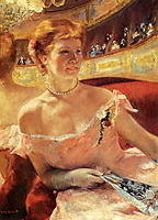 Woman With A Pearl Necklace In A Loge, 1879, cassatt