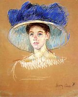 Woman`s Head with Large Hat, c.1909, cassatt