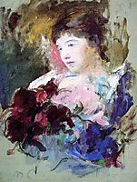 Young Girl Holding a Loose Bouquet, c.1880, cassatt