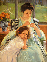 Young Mother Sewing, 1900, cassatt